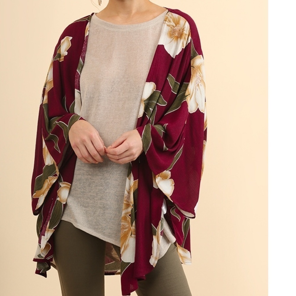Floral kimono style wrap
